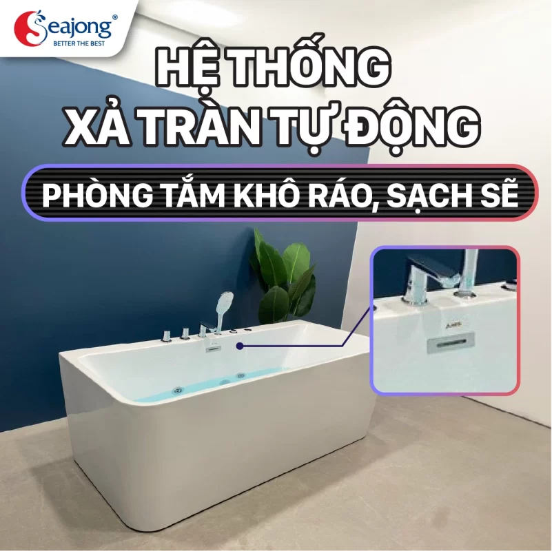 Mẫu bồn tắm oval vuông vát SJ-BT0002B