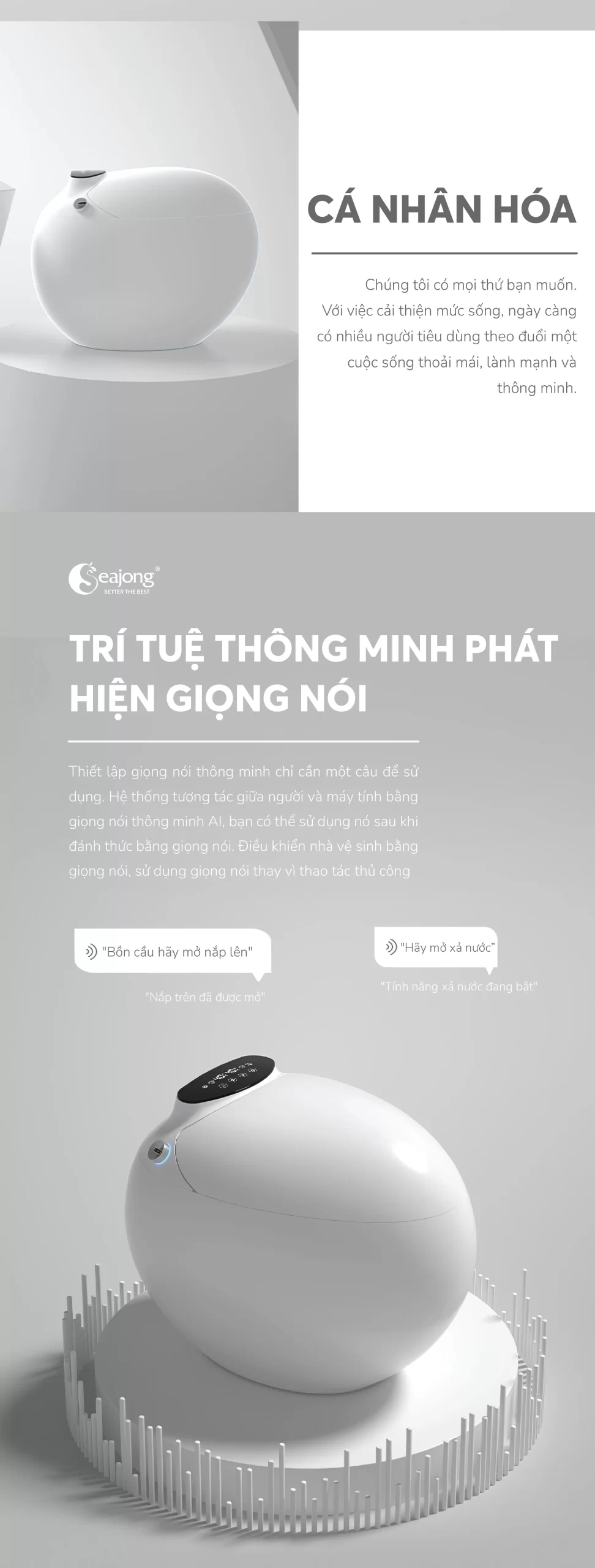 Bồn cầu thông minh quả trứng đa chức năng 0012E