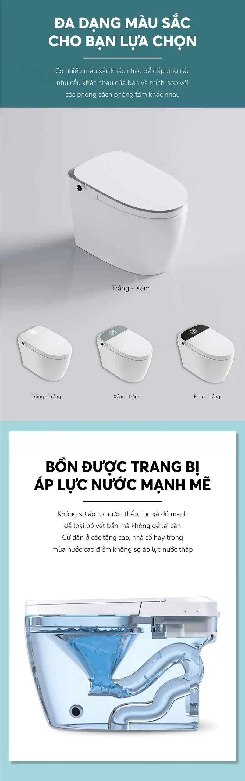 Bồn cầu thông minh đa chức năng 0107S