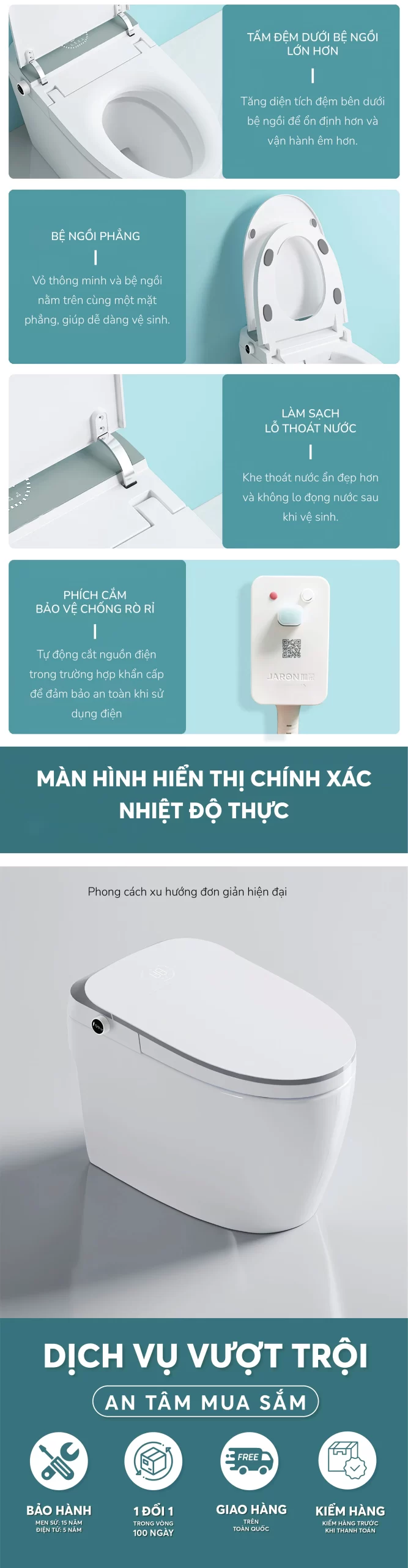 Bồn cầu thông minh đa chức năng 0107S