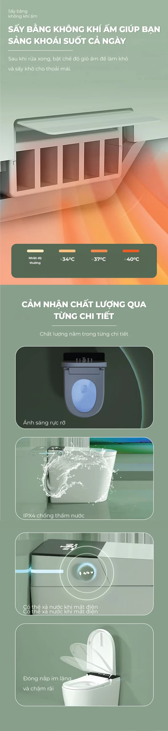 Bồn cầu thông minh đa chức năng 0109S