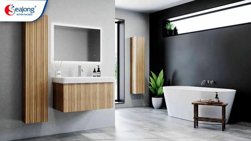 Đối với những phòng tắm rộng, bạn hoàn toàn có thể bổ sung thêm combo thiết bị phòng tắm một cách đầy đủ và tiện nghi nhất