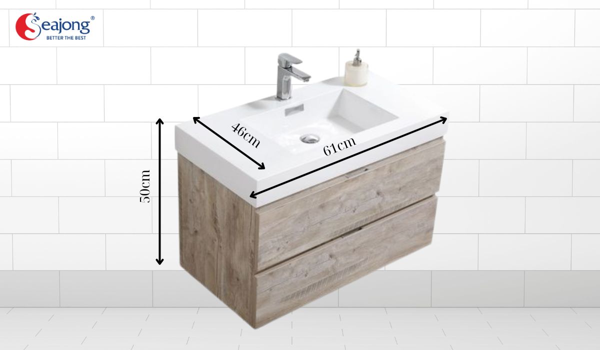 Phòng tắm có không gian hạn chế, thích hợp với bồn rửa có tủ kích thước nhỏ