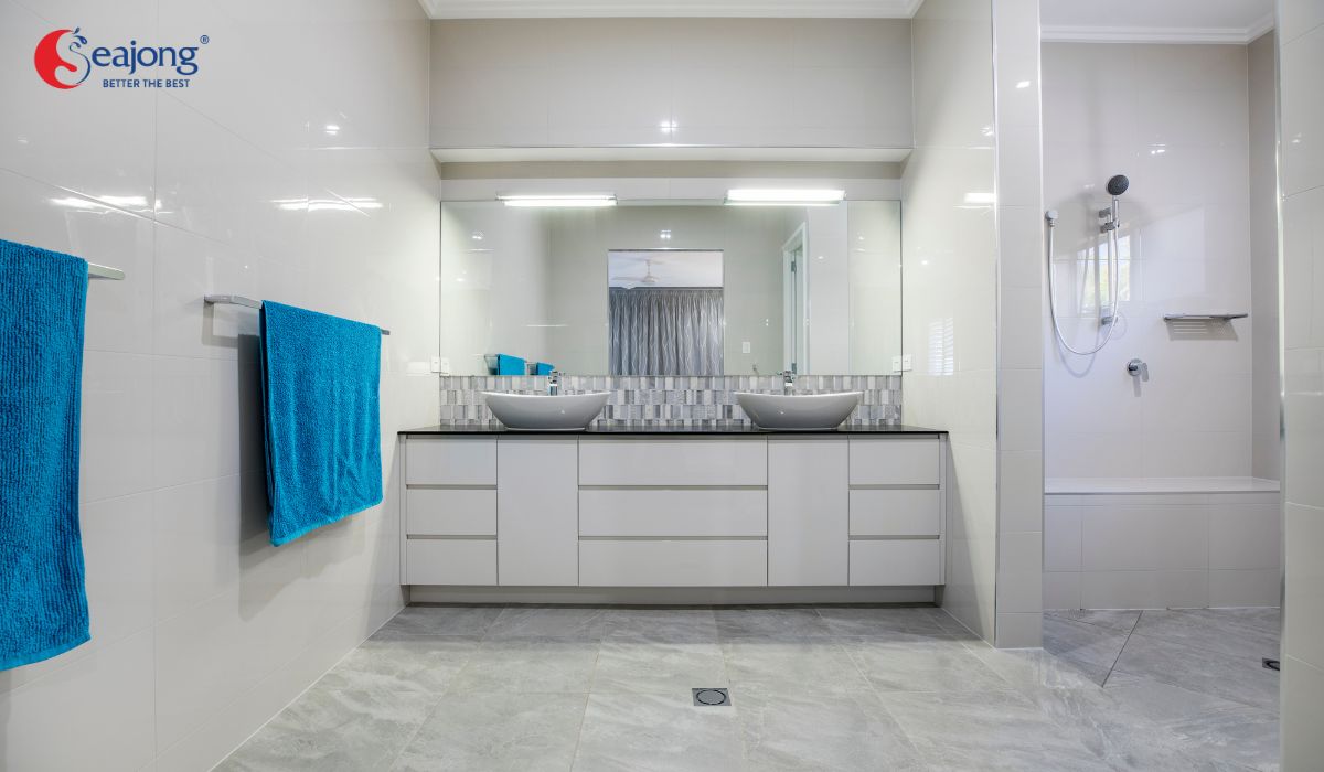 Kích thước chiều rộng của tủ lavabo thường phụ thuộc vào không gian, diện tích ngôi nhà