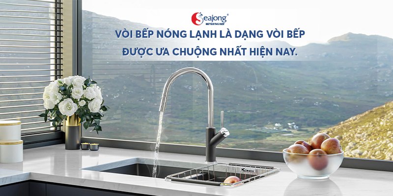 Vòi bếp nóng lạnh là dạng vòi bếp được ưa chuộng nhất hiện nay.