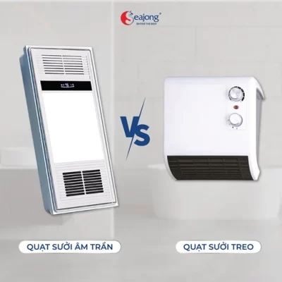 Nên mua quạt sưởi treo hay quạt sưởi âm trần