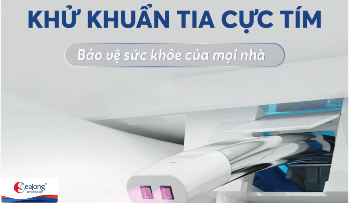 Bồn cầu 0109S được tích hợp tính năng diệt khuẩn bằng tia cực tím