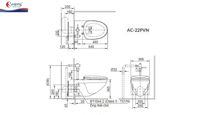 Cấu tạo của bồn cầu treo tường (bồn cầu âm tường)