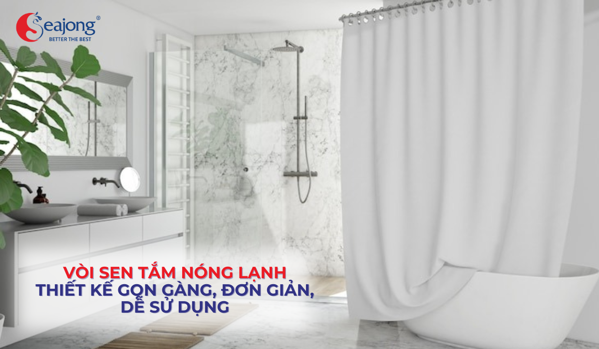 Vòi sen tắm nóng lạnh thường có thiết kế gọn gàng, đơn giản, dễ sử dụng