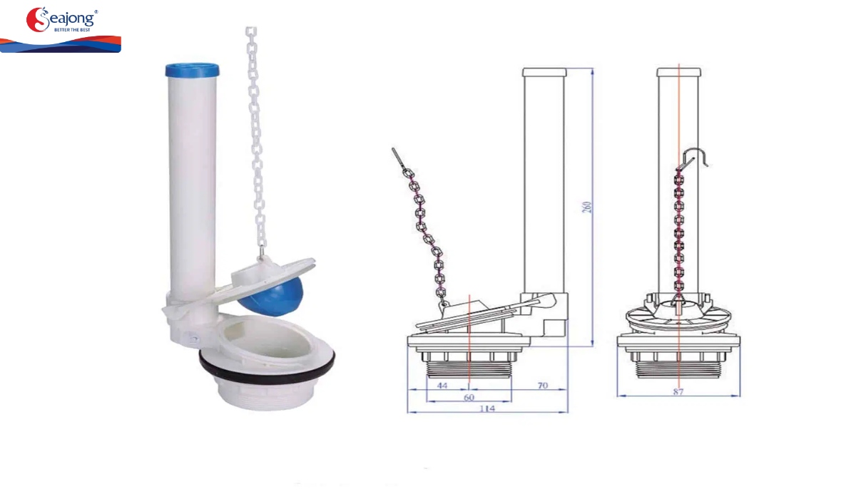 Vòi xả nước bồn cầu dạng tay gạt truyền thống có giá thành rẻ, dễ lắp đặt