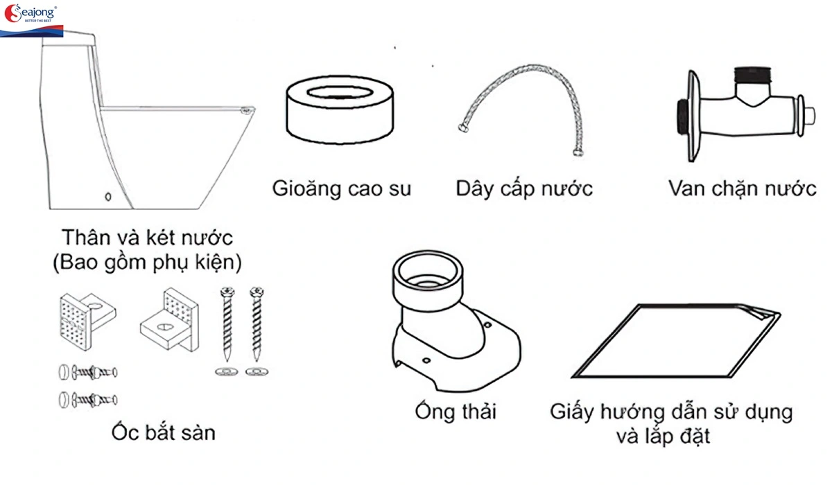 Chuẩn bị dụng cụ lắp đặt bồn cầu 2 khối