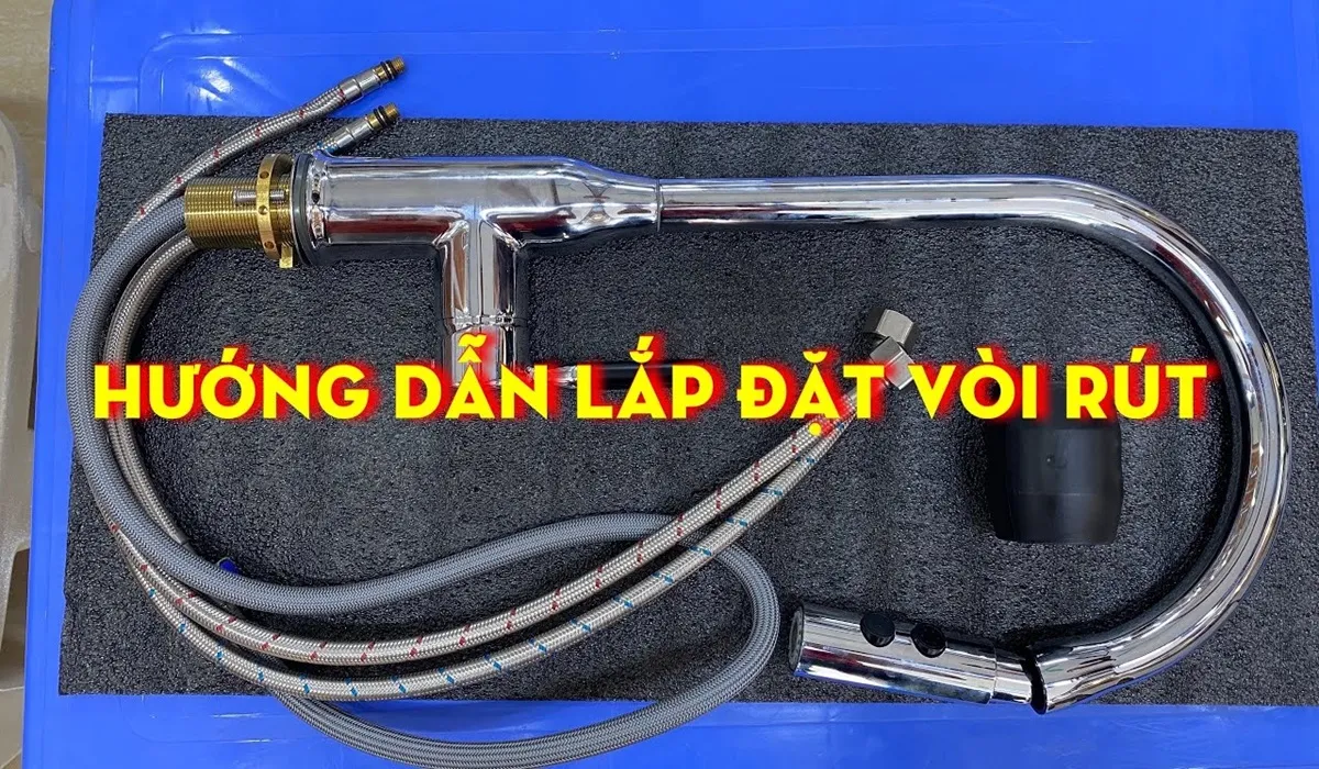 Lắp đặt vòi rửa bát dây rút cực đơn giản chỉ trong vài phút 