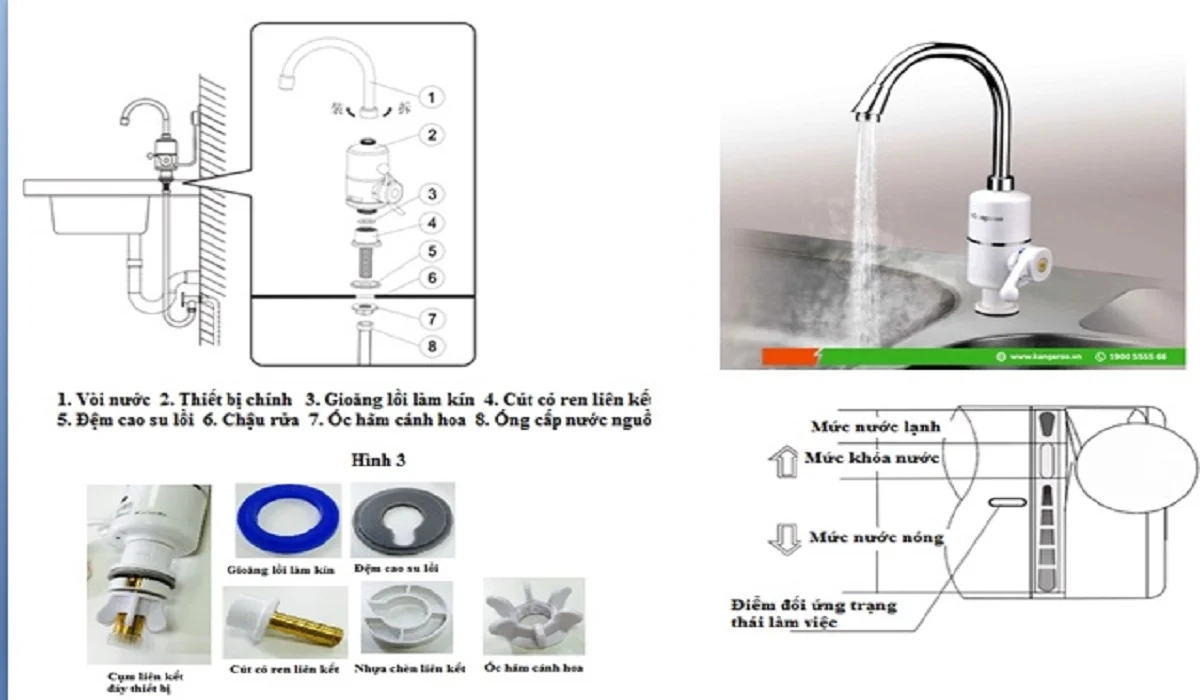 Vòi nước nóng trực tiếp Kangaroo KG239