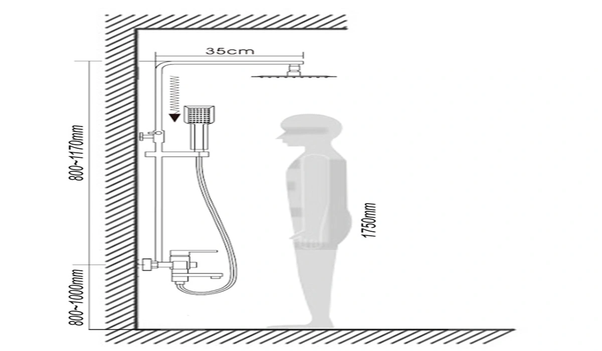 Khoảng cách lắp vòi sen phù hợp với người Việt 