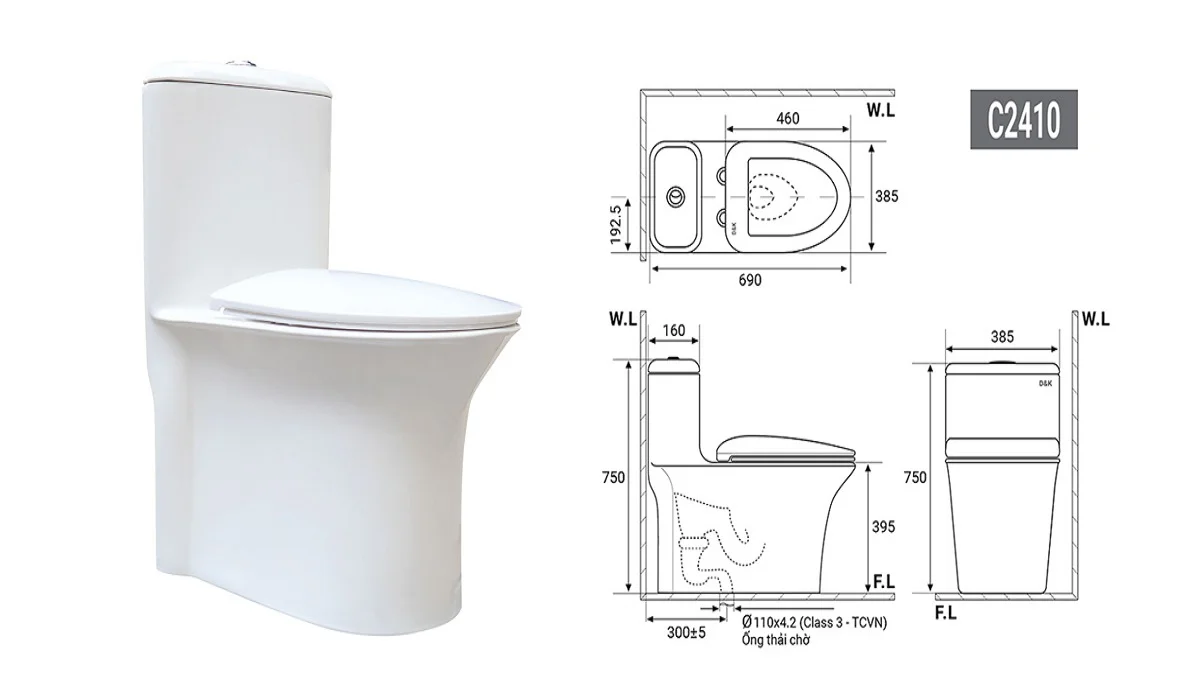 Chiều cao từ mặt đất đến đỉnh bệ ngồi là kích thước quan trọng nhất