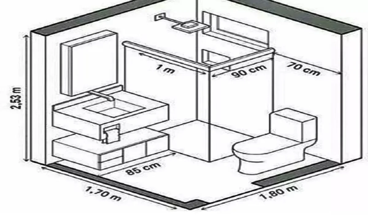 Đo tổng diện tích của phòng tắm để biết rõ không gian lắp đặt bồn cầu