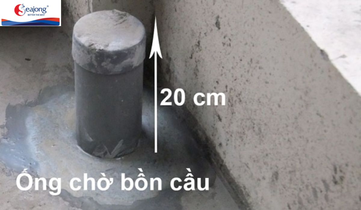 Khoảng cách từ sàn đến miệng ống chờ bồn cầu nên là 20cm