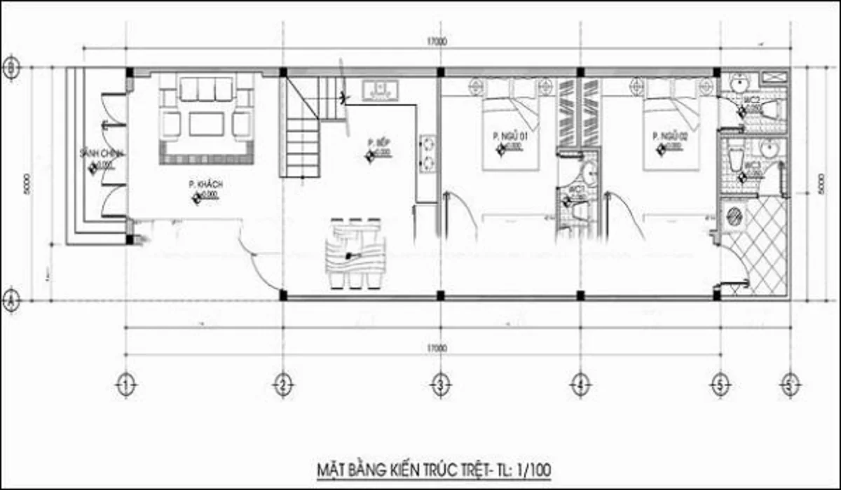 Diện tích nhà vệ sinh hợp lý nhất cho nhà ống thường dao động từ 3m² đến 4m²