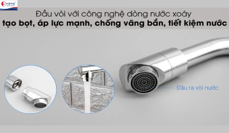 Đầu vòi là nơi dòng nước thoát ra để người dùng sử dụng trực tiếp