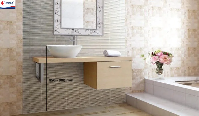 Chiều cao của lavabo dương bàn thường trong khoảng từ 800 đến 900mm