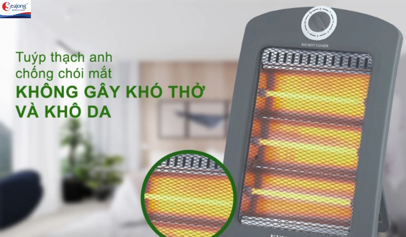 Đèn sưởi hồng ngoại hạn chế chống chói mắt và không gây khô da