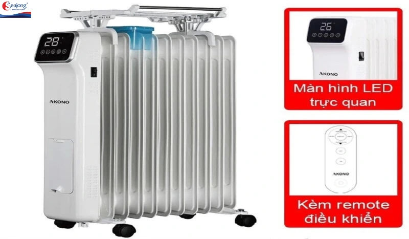 Máy sưởi dầu Xiaomi có thiết kế khá độc đáo, với nhiều thanh nhiệt xếp chồng