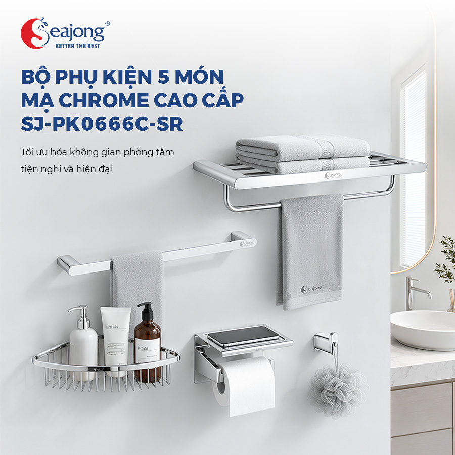 Bộ phụ kiện 5 Món mạ Chrome cao cấp