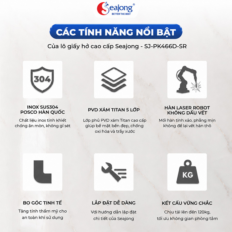 Lô giấy vệ sinh sj-pk4666d-gr