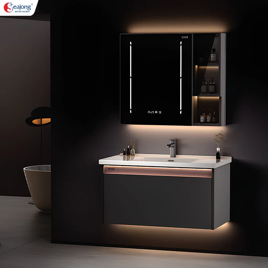 công nghệ sản xuất tủ lavabo nhôm nguyên khối seajong