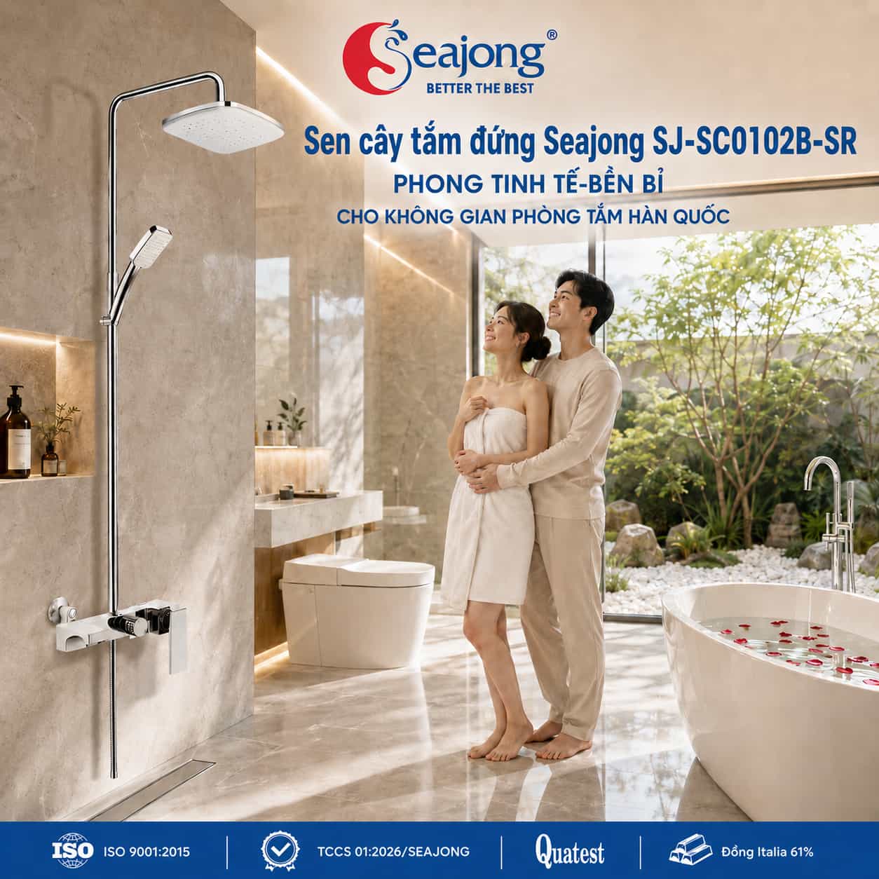 Sen cây tắm đứng Seajong SJ-SC0102B-SR
