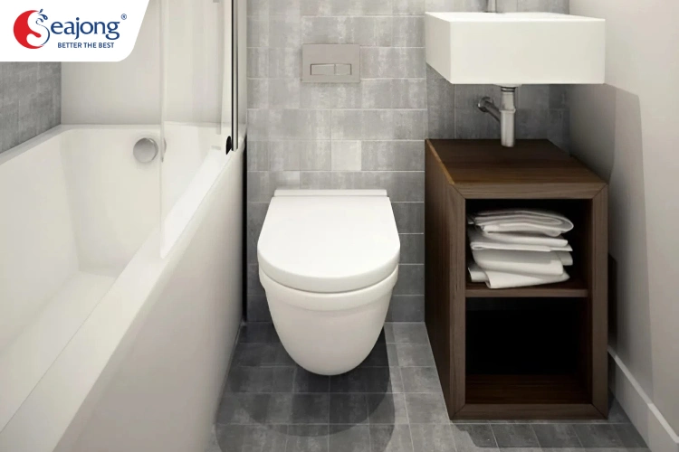 khoảng cách bồn cầu đến tường