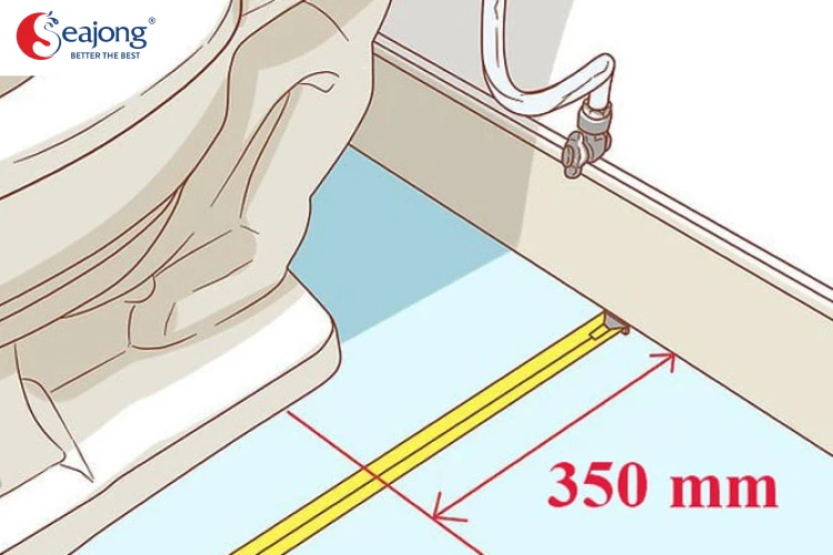 khoảng cách bồn cầu đến tường