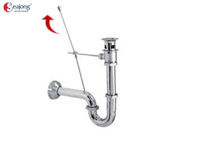 Gạt lẫy đằng sau vòi lavabo (nếu dùng bộ van xả Lavabo ty)