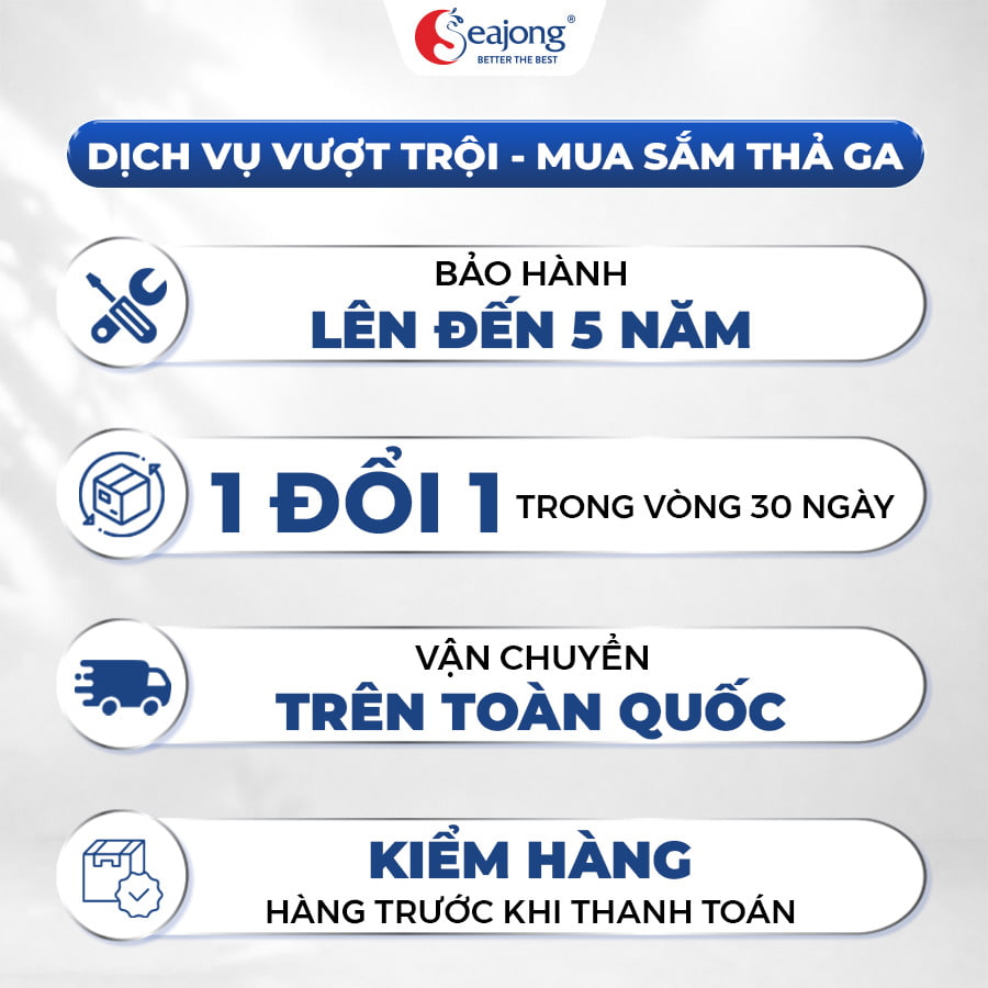 Dịch vụ bảo hành 5 năm chính hãng từ Seajong