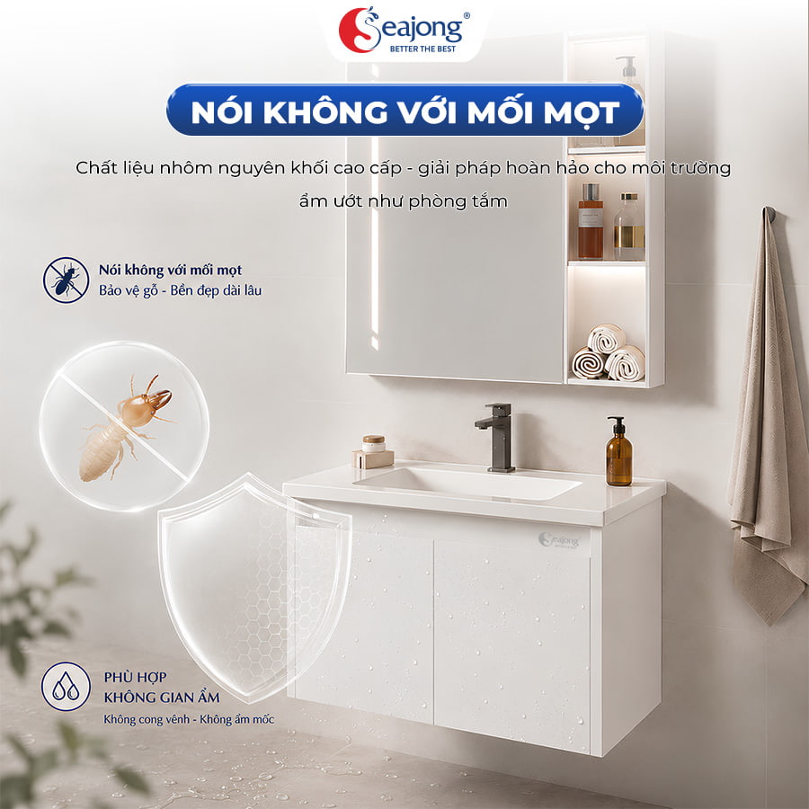 Khả năng hạn chế mối mọt của tủ lavabo Seajong Lionfine TL6050SUR1-WD06