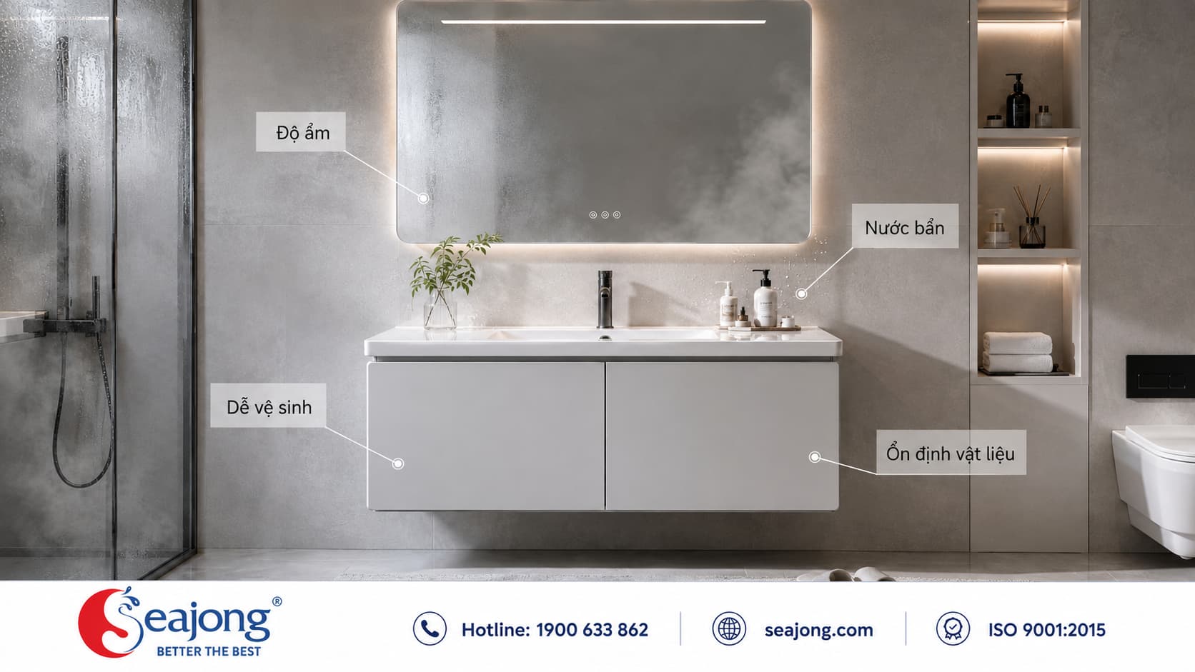 Tủ lavabo nhôm nguyên khối: Vì sao phù hợp với môi trường phòng tắm?