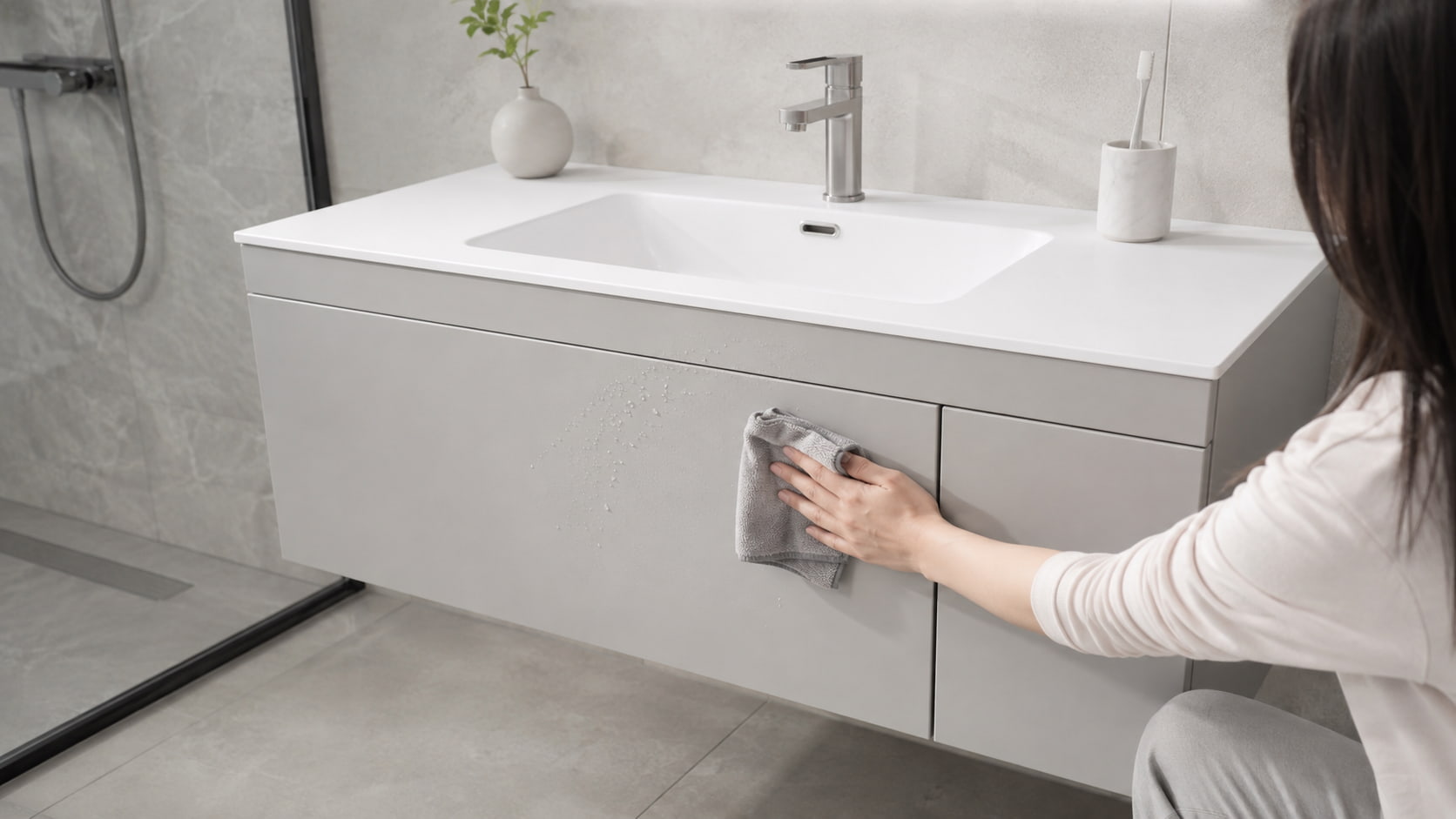 Tủ lavabo nhôm nguyên khối: Vì sao phù hợp với môi trường phòng tắm?