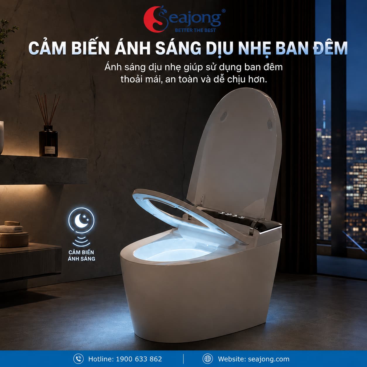 Đèn ban đêm Bồn cầu thông minh Seajong SJ-TLT103SFDUV