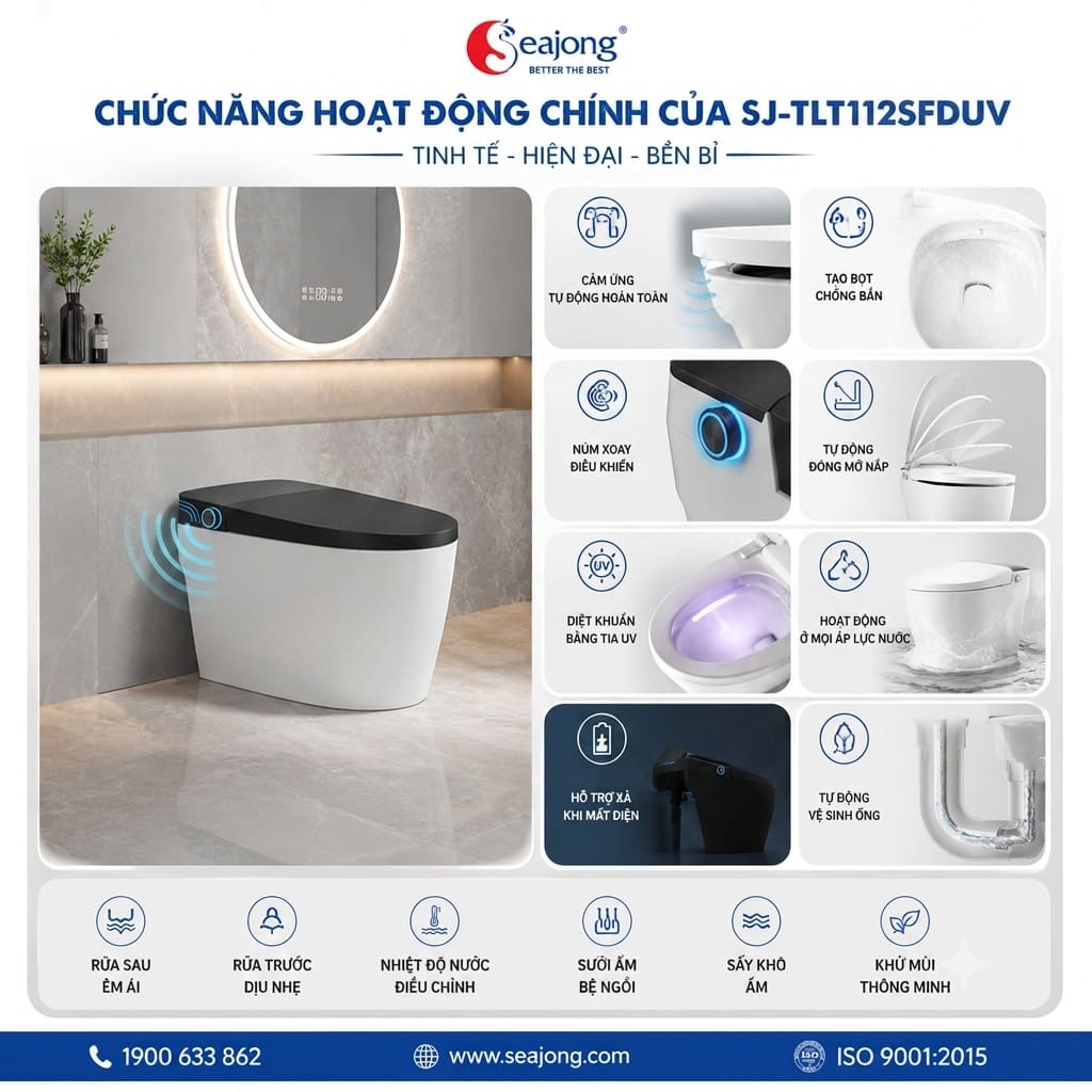 Tổng quan tính năng Bồn cầu thông minh Seajong SJ-TLT112SFDUV