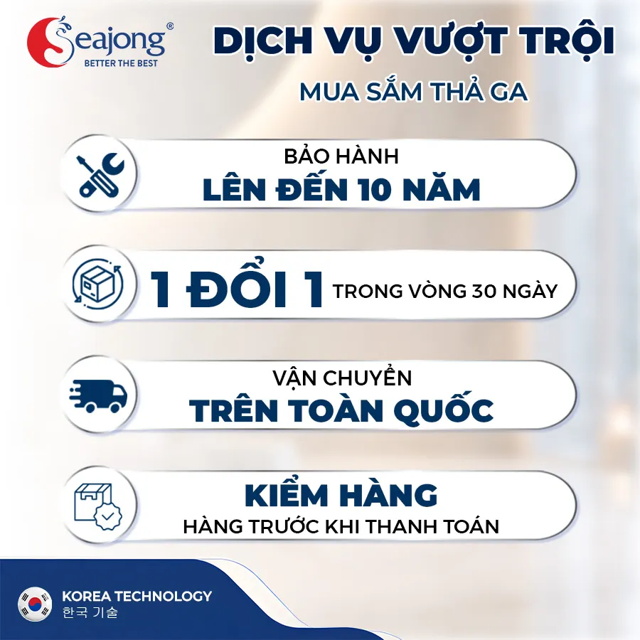 Chính sách bảo hành Chậu bếp một hố Seajong SJ-7848D