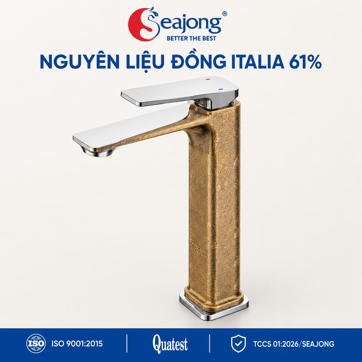 Nguyên liệu đồng Italia 61 phần trăm của vòi lavabo Seajong SJ-VL6031B-SR2