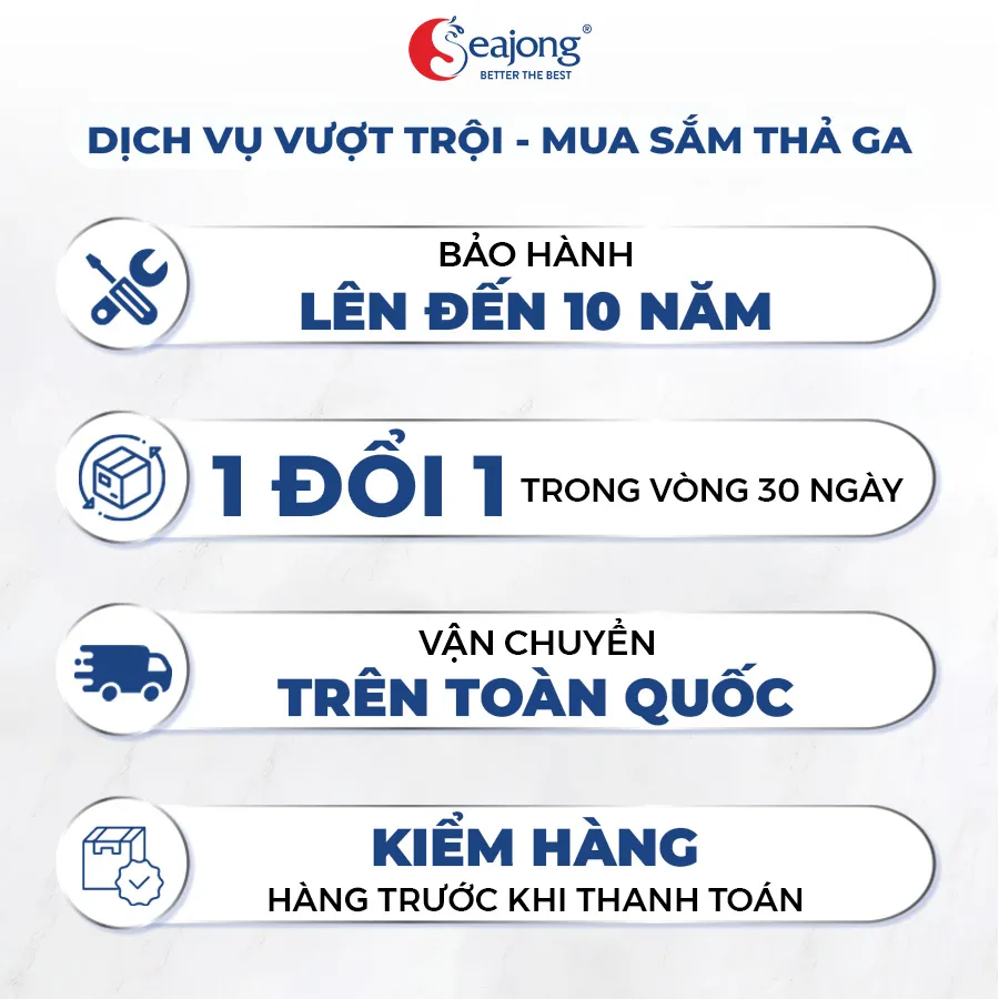 Chính sách dịch vụ khi mua Vòi bếp dây rút Seajong SJ-VB007G-GD