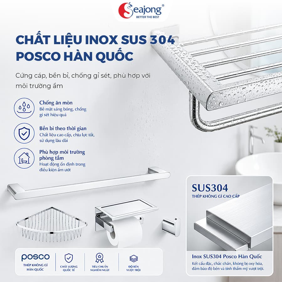 Inox SUS304 Posco Hàn Quốc của Bộ phụ kiện Seajong SJ-PK0666C-SR