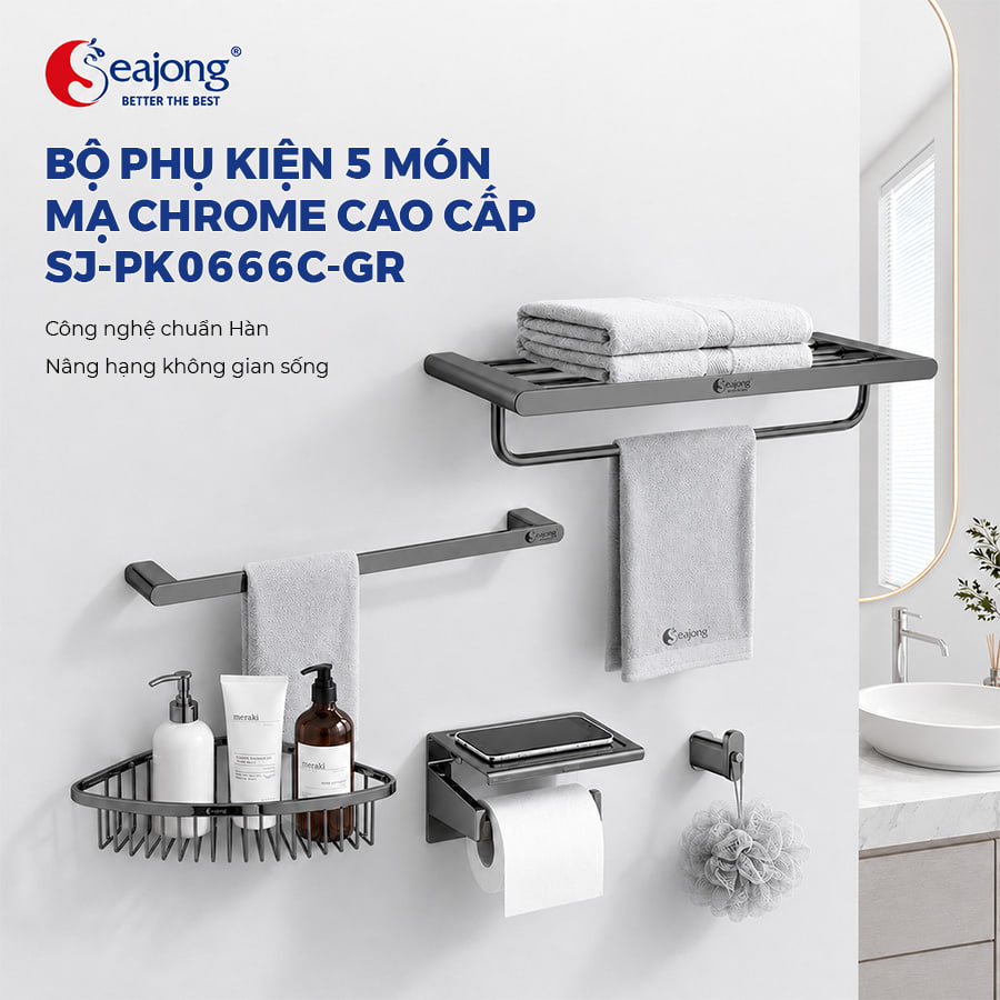 Bộ phụ kiện 5 món mạ titan Seajong SJ-PK0666C-GR