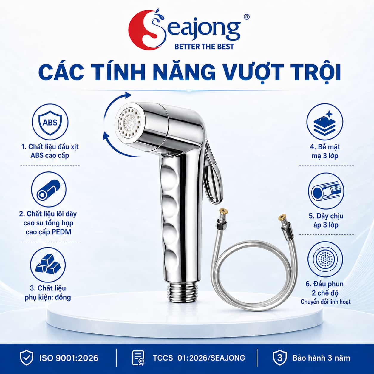Các tính năng của Bộ vòi xịt vệ sinh Seajong SJ-PK0105-PR