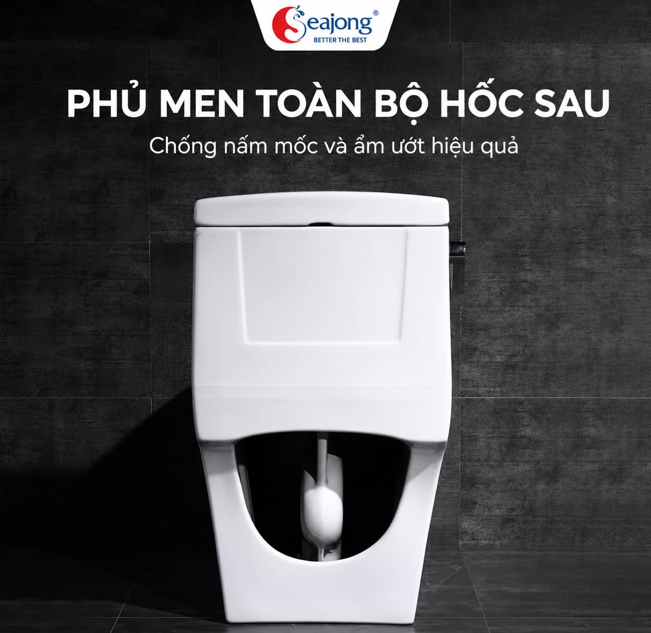 Phủ men toàn bộ hốc sau Bồn cầu Seajong SJ-BC0136B