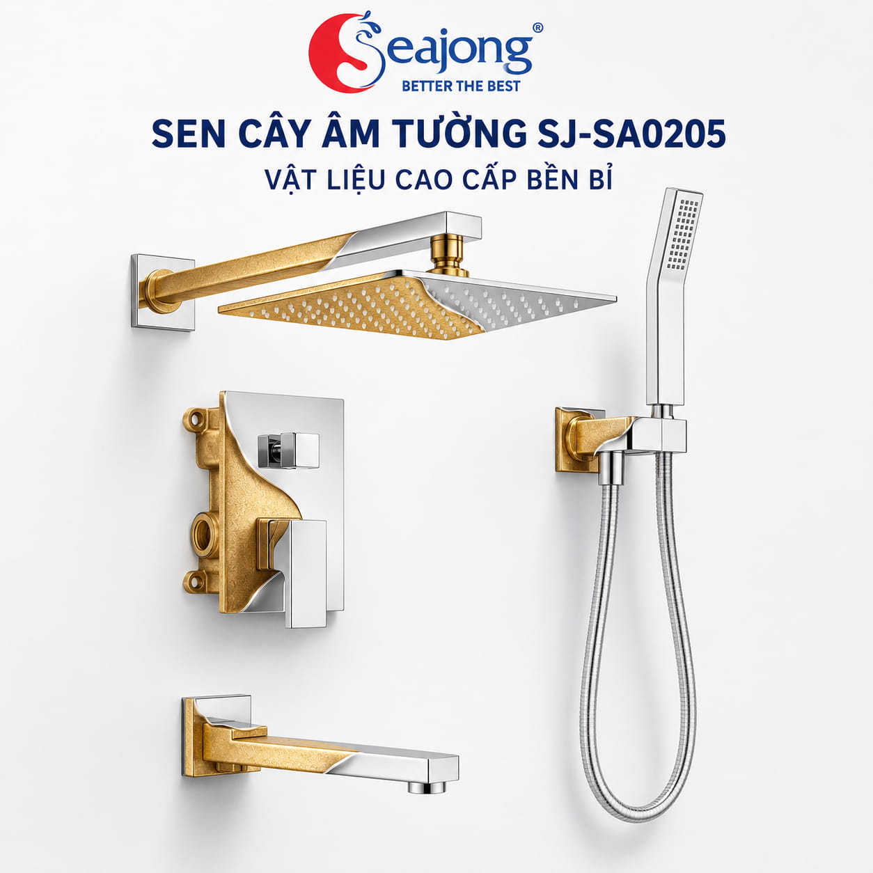 Công nghệ mạ 5 lớp của Sen âm tường Seajong SJ-SA0205-GR